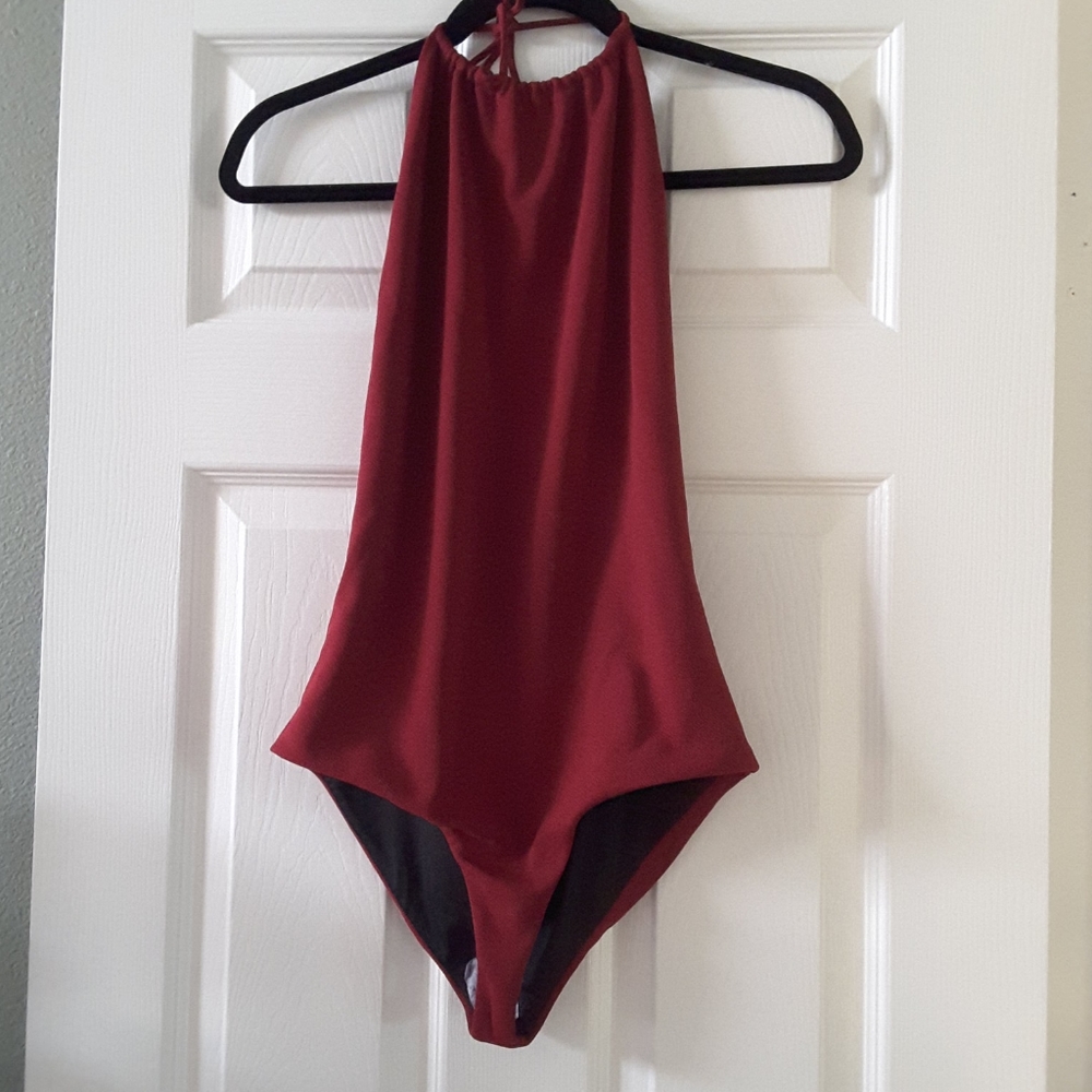 Beach Riot burgandy red swimsuit...size L